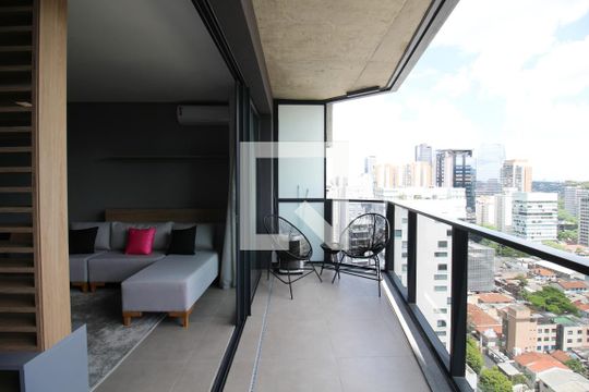 Varanda  de apartamento à venda com 1 quarto, 58m² em Itaim Bibi, São Paulo