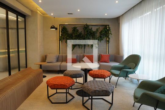 Área comum de kitnet/studio para alugar com 1 quarto, 27m² em Pinheiros, São Paulo