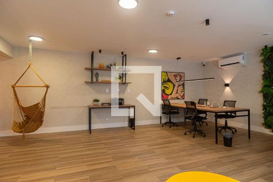 Área comum - Coworking de kitnet/studio para alugar com 1 quarto, 29m² em Bela Vista, São Paulo
