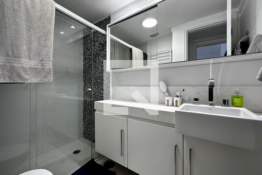 Banheiro Suíte de apartamento à venda com 1 quarto, 34m² em Brooklin Novo, São Paulo