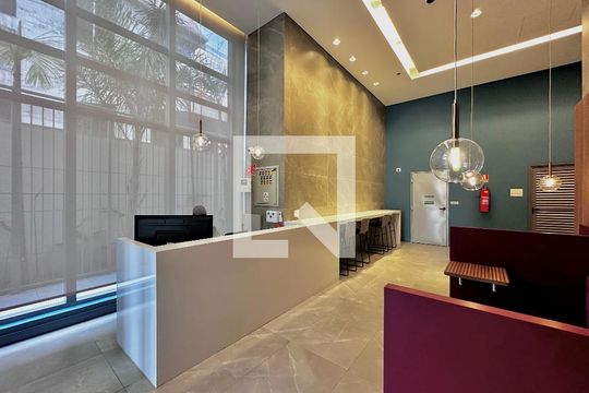 Hall Social Bloco de kitnet/studio à venda com 1 quarto, 23m² em Brooklin Novo, São Paulo