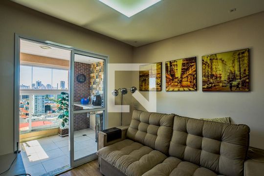 Sala de apartamento para alugar com 3 quartos, 74m² em Campestre, Santo André