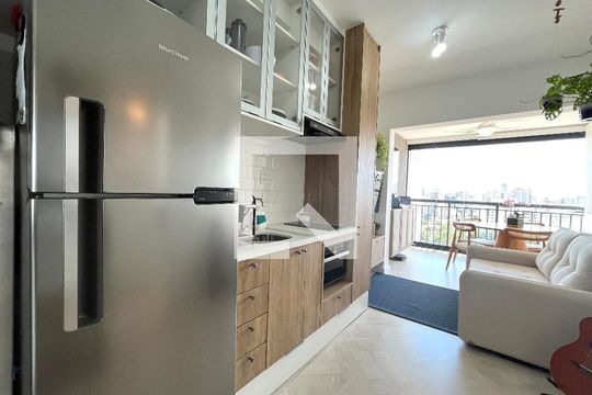 Cozinha de apartamento à venda com 1 quarto, 35m² em Vila Clementino, São Paulo