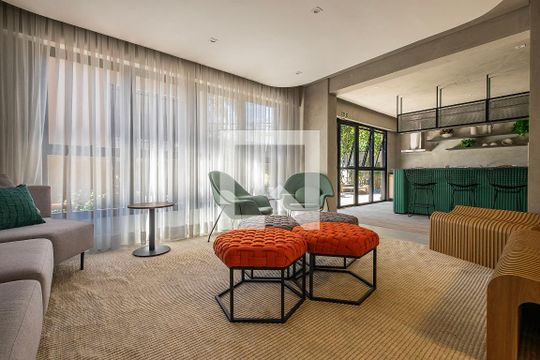 Lounge de apartamento para alugar com 1 quarto, 27m² em Pinheiros, São Paulo