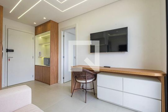 Sala/Cozinha de apartamento para alugar com 1 quarto, 27m² em Pinheiros, São Paulo
