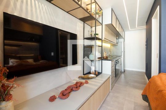 Studio - Sala e Quarto de kitnet/studio para alugar com 1 quarto, 25m² em Vila Gomes Cardim, São Paulo