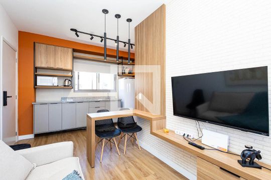 Sala de apartamento para alugar com 1 quarto, 35m² em Bela Vista, São Paulo