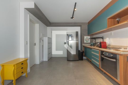Cozinha de apartamento à venda com 1 quarto, 50m² em Brooklin, São Paulo