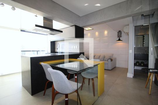 Sala/Cozinha de apartamento para alugar com 1 quarto, 70m² em Vila Olímpia, São Paulo