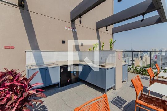 Área comum - Churrasqueira de kitnet/studio à venda com 1 quarto, 24m² em Liberdade, São Paulo
