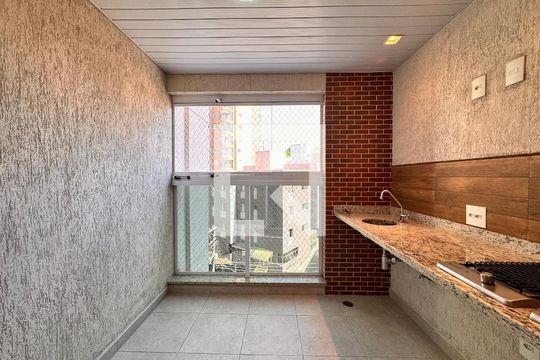Sacada Sala de apartamento à venda com 3 quartos, 80m² em Vila Valparaíso, Santo André