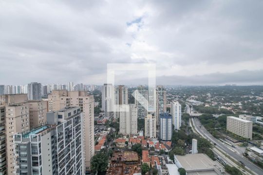 Varanda - Vista de kitnet/studio para alugar com 1 quarto, 32m² em Jardim das Acacias, São Paulo
