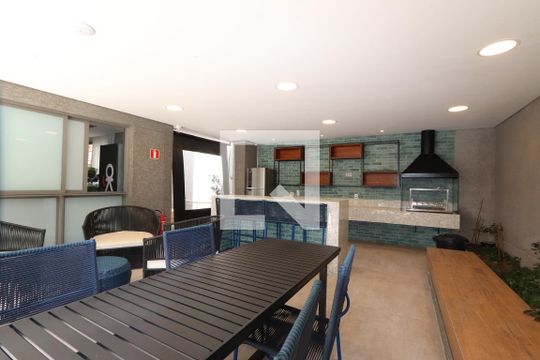 Área comum - Churrasqueira de kitnet/studio para alugar com 1 quarto, 28m² em Vila Independencia, São Paulo