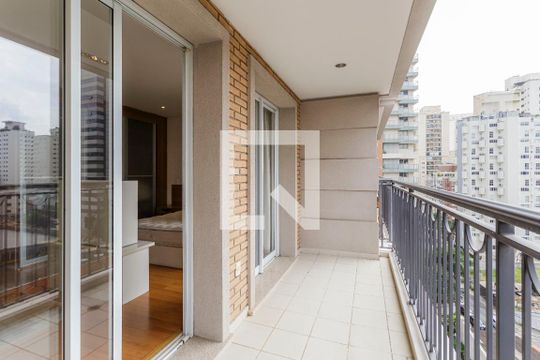 Varanda do Quarto de apartamento para alugar com 1 quarto, 49m² em Vila Nova Conceição, São Paulo