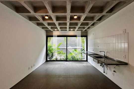 Sala/Cozinha de apartamento à venda com 1 quarto, 47m² em Cidade Monções, São Paulo