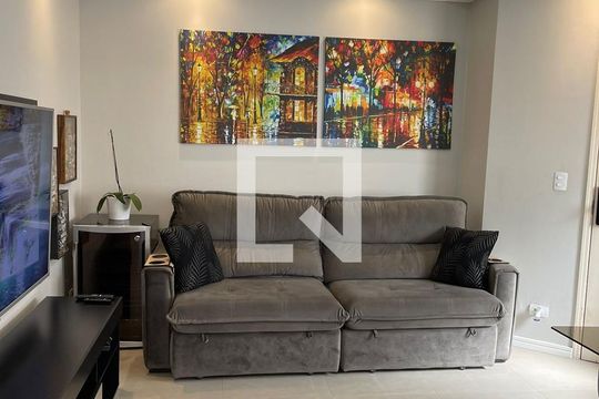 Sala de apartamento à venda com 2 quartos, 68m² em Vila Valparaíso, Santo André
