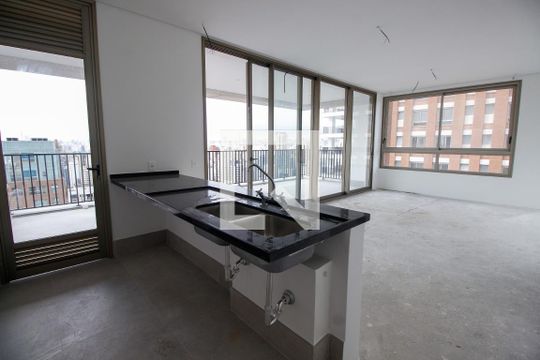 Sala e Cozinha de apartamento à venda com 3 quartos, 189m² em Vila Nova Conceição, São Paulo