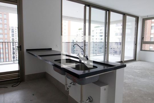 Sala e Cozinha de apartamento à venda com 3 quartos, 189m² em Vila Nova Conceição, São Paulo