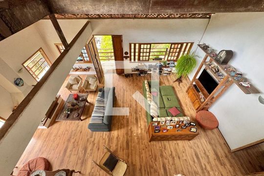 Sala de casa de condomínio para alugar com 5 quartos, 5400m² em Vargem Pequena, Rio de Janeiro