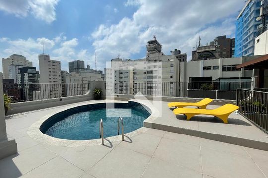 Área comum - Piscina de apartamento para alugar com 1 quarto, 70m² em Jardim Paulista, São Paulo