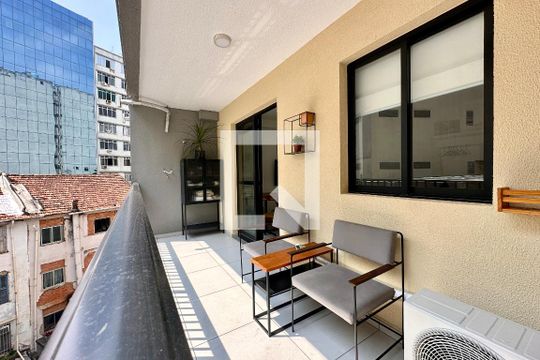 Varanda de apartamento à venda com 1 quarto, 39m² em Centro, Rio de Janeiro