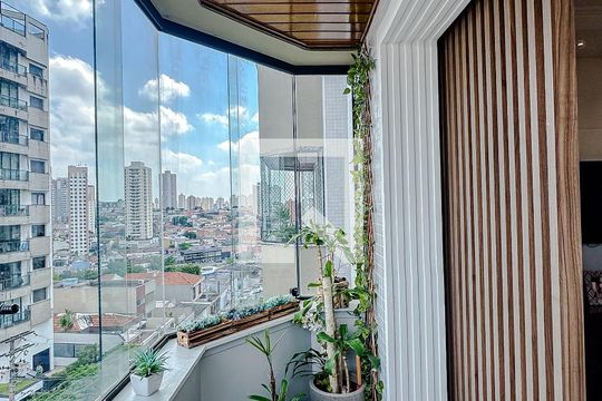 Varanda da Sala de apartamento à venda com 3 quartos, 115m² em Vila Regente Feijó, São Paulo