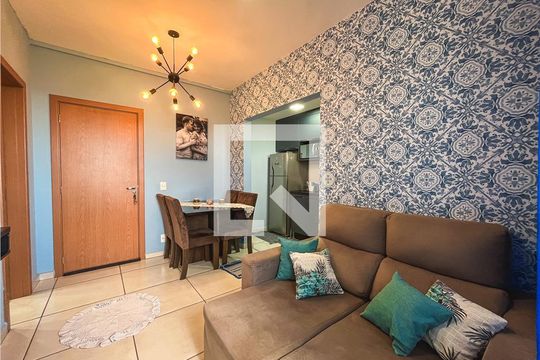 Sala de apartamento para alugar com 1 quarto, 34m² em Quintas de São José, Ribeirão Preto