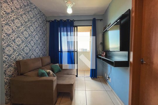 Sala de apartamento para alugar com 1 quarto, 34m² em Quintas de São José, Ribeirão Preto