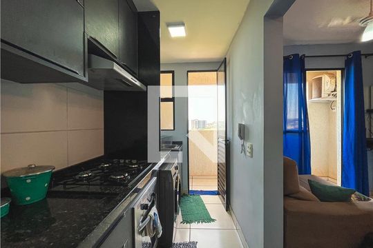 Cozinha e Área de Serviço de apartamento para alugar com 1 quarto, 34m² em Quintas de São José, Ribeirão Preto