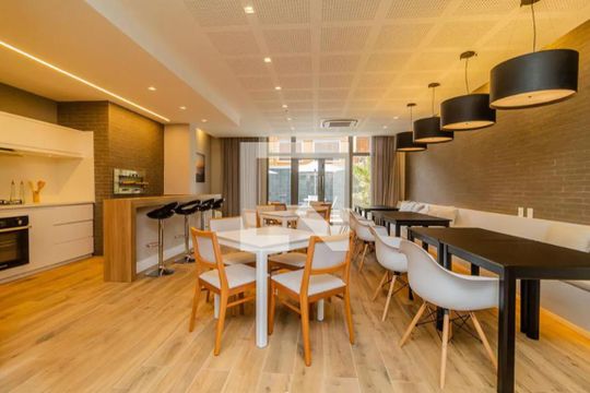 Área comum - Salão de festas de apartamento à venda com 1 quarto, 41m² em Tristeza, Porto Alegre