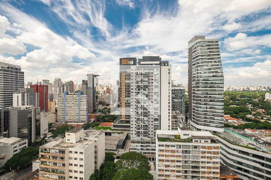 Varanda - VIsta de apartamento à venda com 3 quartos, 124m² em Jardim Paulistano, São Paulo