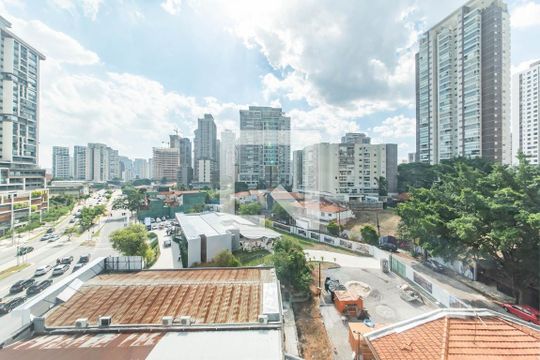 Varanda - Vista de kitnet/studio para alugar com 1 quarto, 23m² em Jardim das Acacias, São Paulo