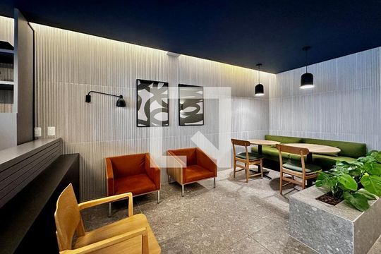 Área comum - Coworking de kitnet/studio para alugar com 1 quarto, 29m² em Santo Amaro, São Paulo