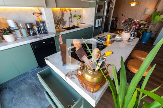 Cozinha de apartamento à venda com 3 quartos, 110m² em Centro, Campinas