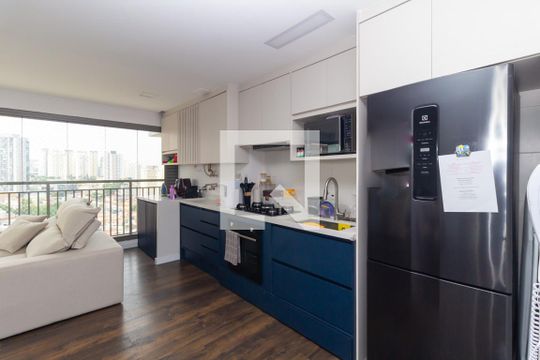 Sala - Cozinha de apartamento à venda com 3 quartos, 79m² em Vila Dom Pedro I, São Paulo