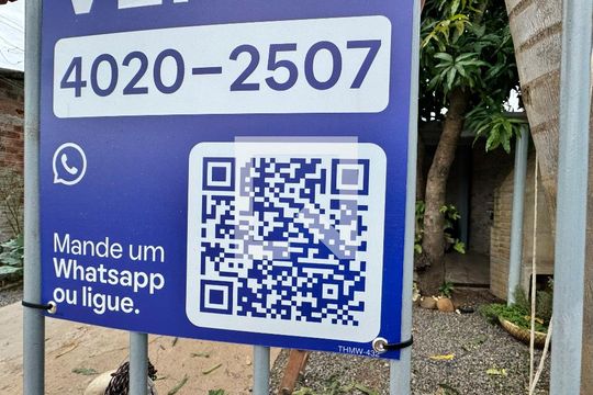 Plaquinha fachada de casa à venda com 1 quarto, 80m² em Santos Dumont, São Leopoldo