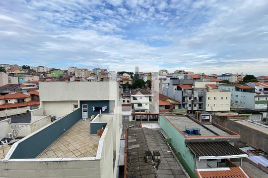 Varanda Sala - Vista de apartamento à venda com 2 quartos, 102m² em Jardim Santo Alberto, Santo André