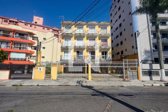 Fachada do Prédio de apartamento para alugar com 1 quarto, 50m² em Vila Caiçara, Praia Grande