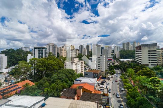 Vista da Sala de apartamento à venda com 1 quarto, 40m² em Vila Andrade, São Paulo