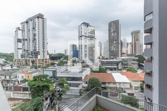 Varanda - Vista de apartamento à venda com 1 quarto, 32m² em Itaim Bibi, São Paulo