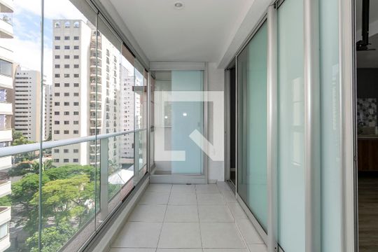 Varanda do Studio de apartamento para alugar com 1 quarto, 37m² em Brooklin, São Paulo