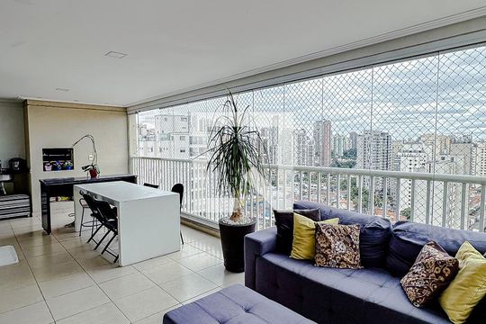 Varanda da Sala de apartamento para alugar com 3 quartos, 137m² em Vila Regente Feijó, São Paulo
