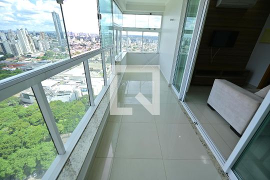 Sacada da Sala  de apartamento para alugar com 1 quarto, 46m² em Setor Bueno, Goiânia