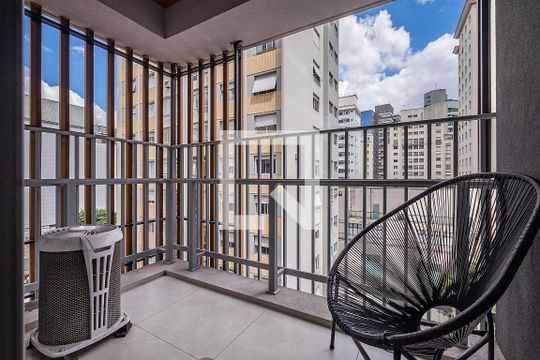 Studio - Varanda de kitnet/studio para alugar com 1 quarto, 27m² em Jardim Paulista, São Paulo