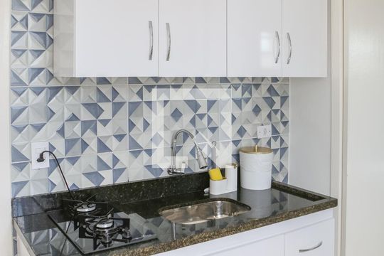 Sala e Cozinha de apartamento para alugar com 1 quarto, 40m² em Luz, São Paulo