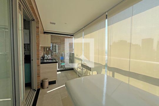 Varanda gourmet de apartamento para alugar com 1 quarto, 65m² em Aparecida, Santos