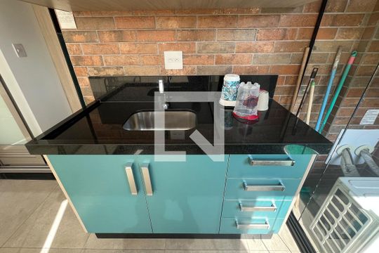 Varanda gourmet de apartamento para alugar com 1 quarto, 65m² em Aparecida, Santos