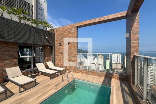 Área comum - Piscina de apartamento para alugar com 1 quarto, 65m² em Aparecida, Santos