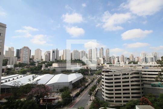 Varanda da Sala de apartamento para alugar com 1 quarto, 60m² em Vila Andrade, São Paulo