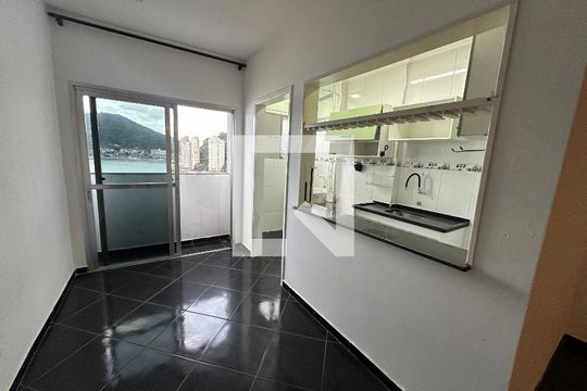Sala de apartamento para alugar com 1 quarto, 45m² em Centro, São Vicente